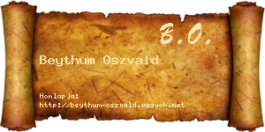 Beythum Oszvald névjegykártya